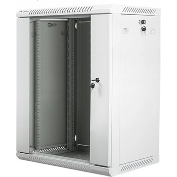 Lanberg rack cabinet 19" wall-mount 15U - 600x450 for self-assembly (flat pack), grey (WF01-6415-10S)