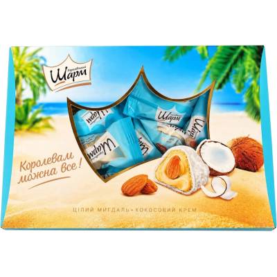 Bonboniéra Royal Charm“ v polevě s kokosovou náplní s mandlí 185 g