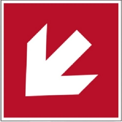 Bezpečnostní požární značení, diagonální indikátor směru – luminiscenční fólie, 200×200 mm