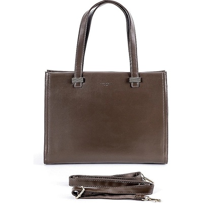 David Jones Paris Tříoddílová elegantní kabelka do ruky 6882-1 tmavěhnědá