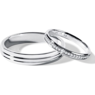 KLENOTA Svadobná súprava z bieleho zlata s diamantmi s0776012