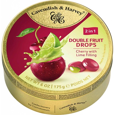 Cavendish & Harvey Double Fruit Drops Cherry with Lime Filling 175 g