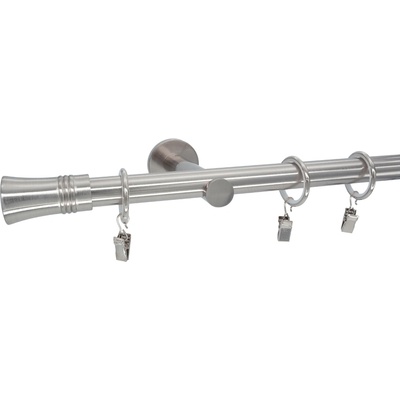 KovovégarnýžeCZ Spilda modern 19 mm Dvouřadá Kroužky s háčky nerez 140 cm
