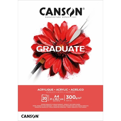 Canson Graduate akrylový blok 300 g 20 listov A4 lepený