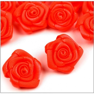 Saténové mini růžičky LUX - sytě oranžové – Zboží Dáma