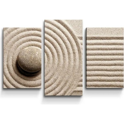 Sablio Obraz - 3-dílný Otisk v písku - 75x50 cm