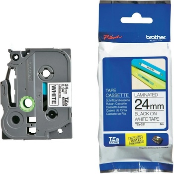 Brother TZe-251 Tape Black on White, Laminated, 24mm - Eco (BTZe-251)