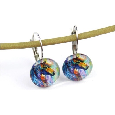 Laboka visací náušnice skleněné Kůň 0001280