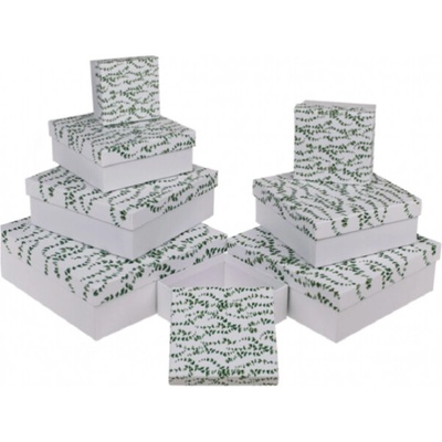 Krabice dárkové Eukalyptus - set 8 ks