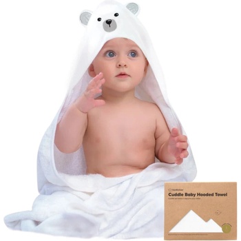 KeaBabies Бебешка Хавлия с качулка От Органичен Бамбук Бяло Мече KeaBabies (KB-HTCD-POL)