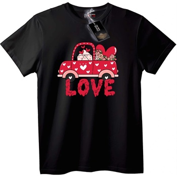 NOONEBRAND Тениска Камион с любовно сърце - M, Black