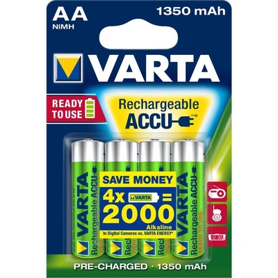 VARTA Комплект 4 алкални батерии Varta 56746101404 - RECHARGE AA 1.2V/1350 mAh VA0155 (56746101404)