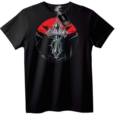 NOONEBRAND Тениска Готически Кръст с Бодлива Тел - 2XL, Black