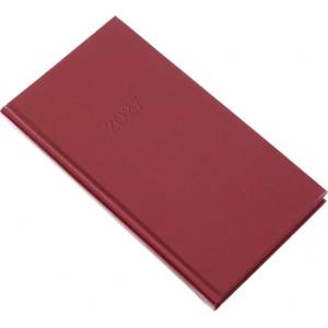 REALSYSTEM Джобен календар REALSYSTEM Standard, вертикален, бял, с бордови страници, 2027 (5811-09)