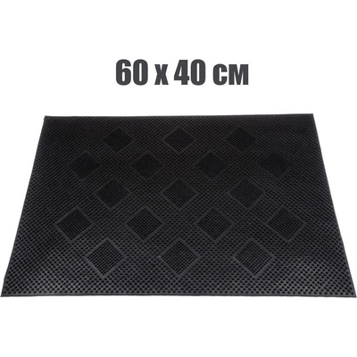 60 х 40 см черна гумена изтривалка с квадрати (011535)