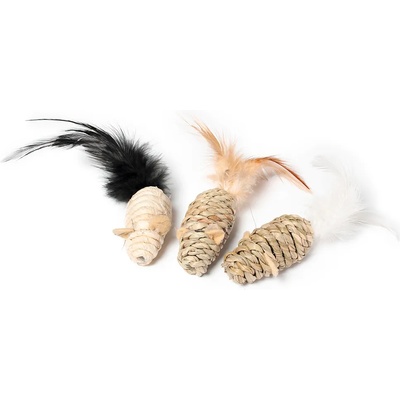 Karlie Karlie комплект играчки за котки: 3 мишки от морска трева -Д 13 x Ш 2, 5 В см