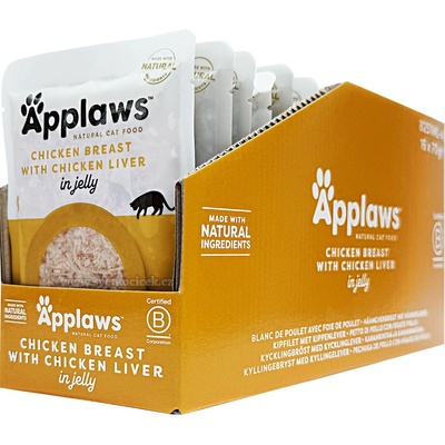 Applaws Cat kuře a játra jelly 16 x 70 g