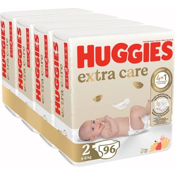 HUGGIES Extra Care 2 3-6 kg 4x 24 ks