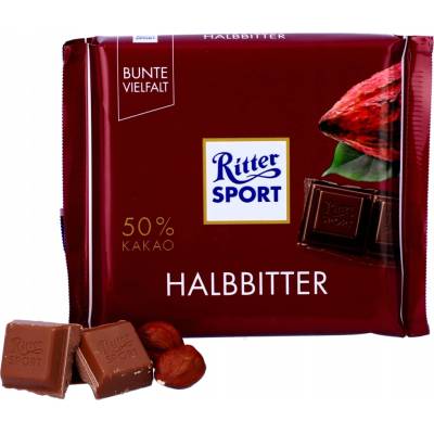Ritter Sport polodenne horká 50% 100 g