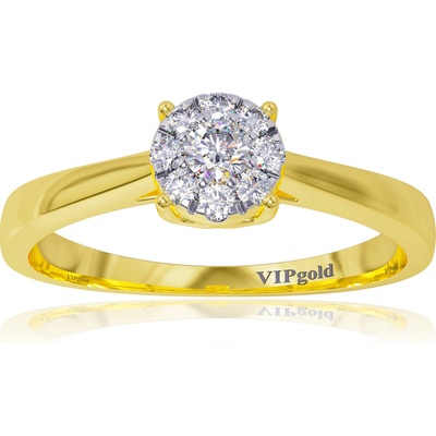 VIPgold Zásnubný prsteň s briliantmi v žltom zlate R328 63641z