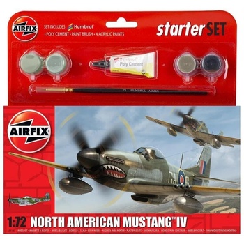 Airfix Малък стартов комплект на самолет north ameican mustang iv (985107)