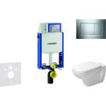 Geberit Kombifix - Модул за висяща тоалетна с бутон Sigma20, лъскав хром/мат хром + Duravit D-Code - тоалетна и седалка, без ръб, SoftClose 110.302. 00.5 NH6 (110.302.00.5 NH6)