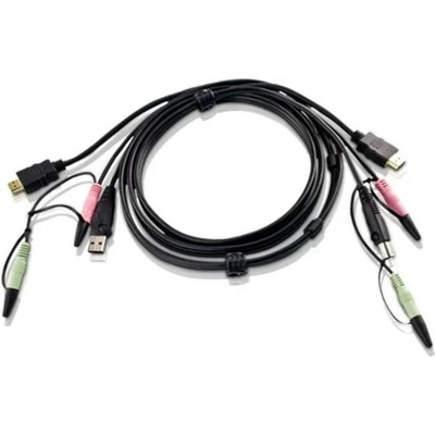 ATEN 2l-7d02uh кабел за клавиатура, видео и мишка (kvm) Черен 1, 8 м (2l-7d02uh)