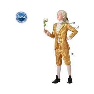 BigBuy Carnival Маскировъчен костюм за деца Златен Куртизан Детски Размер 7-9 години