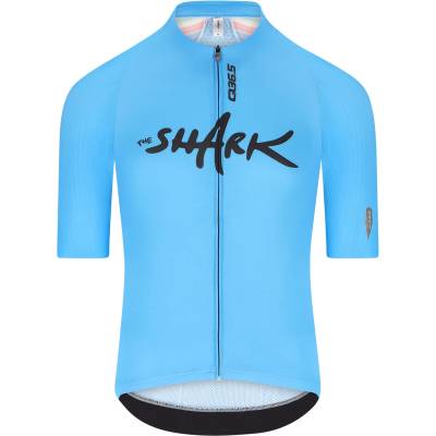 Q36.5 Мъжка фланелка с къс ръкав за колоездене Q36.5 Gregarius Pro Nibali Ocean Jersey Cycling jersey - Light Blue (056-3879-0112)