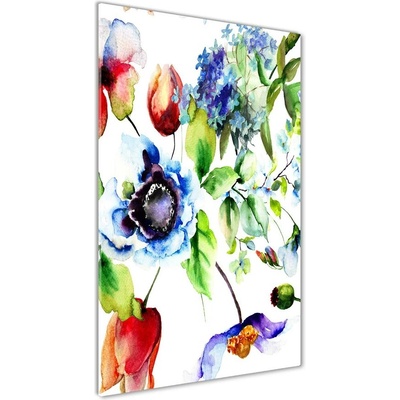 Vertikálny foto obraz sklenený Poľné kvety 50x100 cm