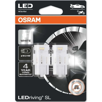 OSRAM Автомобилна крушка Osram 7505DWP, 2W, 145lm, W21W, W3x16d, LED, 2 броя в опаковка (7505DWP)