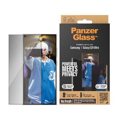 Стъклен протектор PanzerGlass за Samsung Galaxy S24 Ultra, Privacy, UWF, Черен