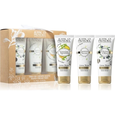 Jeanne en Provence Olive/Jasmine/Verbena hydratační krém na ruce 75 ml + hydratační krém na ruce 75 ml + hydratační krém na ruce 75 ml