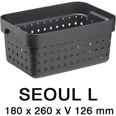 Seoul Plastový košík organizér 18 x 26 x 13 cm čierna