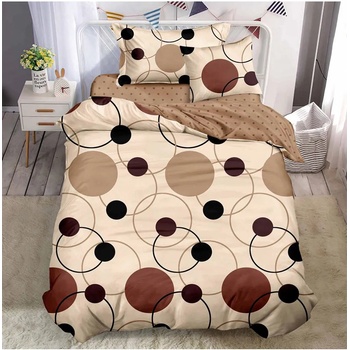 EmonaMall Двулицево спално бельо с ластик (размер за приста) EmonaMall, 4 части - Модел S15101 (S15101-66666h)