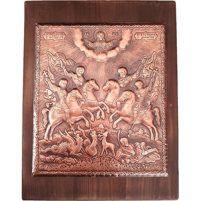 ИКОНА ГОЛЯМА СПЕЦИАЛНА СВЕТИ ГЕОРГИ СВЕТИ ДИМИТЪР СВЕТИ ЕВСТАТИЙ СВЕТИ ТЕОДОР