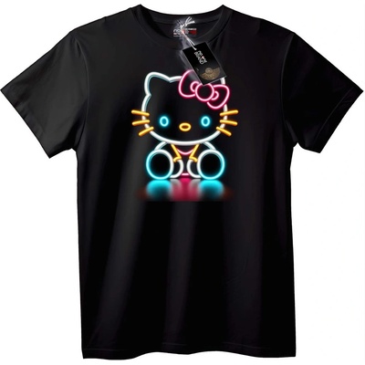 NOONEBRAND Тениска Неонов Hello Kitty - XXS, White