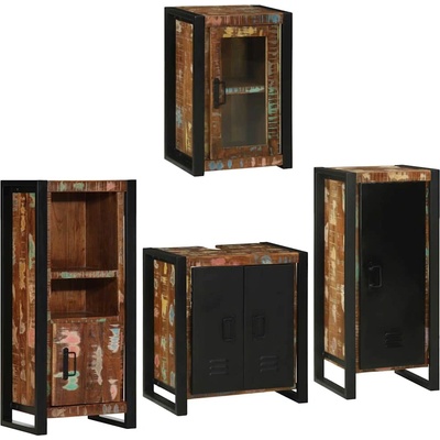 vidaXL Комплект мебели за баня 4 pcs Солидна рециклирана дървесина (3305691)