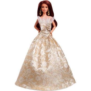 Barbie Кукла Barbie Signature - 2025 Holiday, латиноамериканка със златиста рокля (JBH97)