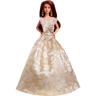 Barbie Кукла Barbie Signature - 2025 Holiday, латиноамериканка със златиста рокля (JBH97)
