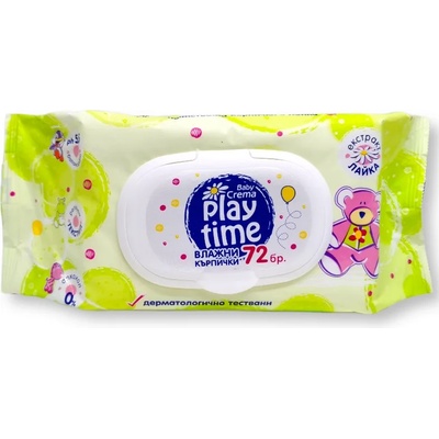Play time бебешки влажни кърпички с капак, Лайка, 72 броя