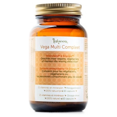 Laveen Vega Multi Complete multivitamín s vitamínom B12 D a železom 60 kapsúl