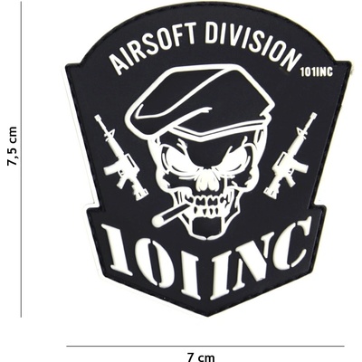 Gumová nášivka 101 Inc Airsoft Division - čierna