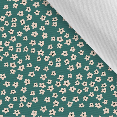 Takoy Látka gabardén light miniaturní květiny zelené