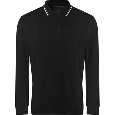 Unisex polokošile s kontrastním límečkem Tipped 100 deep black White