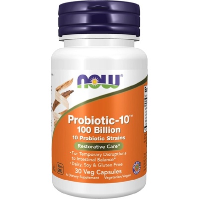 NOW NOW Probiotic-10 100 Billion, 30 Veg Capsules