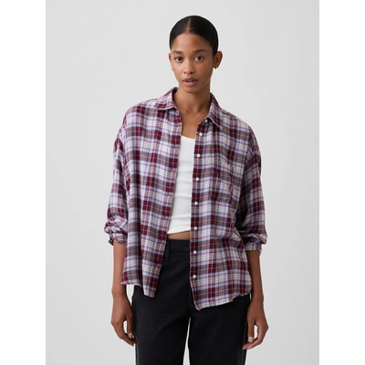 GAP Flanelová oversize košeľa Červená