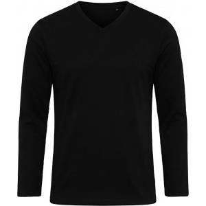 Ombre Clothing Мъжка тениска BASIC с дълъг ръкав и V-образно деколте от памук - черна V6 L171 Ombre Clothing Ombre Clothing | Cheren | МЪЖЕ | S