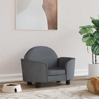 Image 1 of vidaXL Кучешко легло тъмносиво 66x40x45 см кадифе (171840)