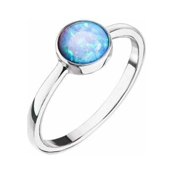 Evolution Group Strieborný prsteň so svetlo modrým opálom 15001.3 lt.blue